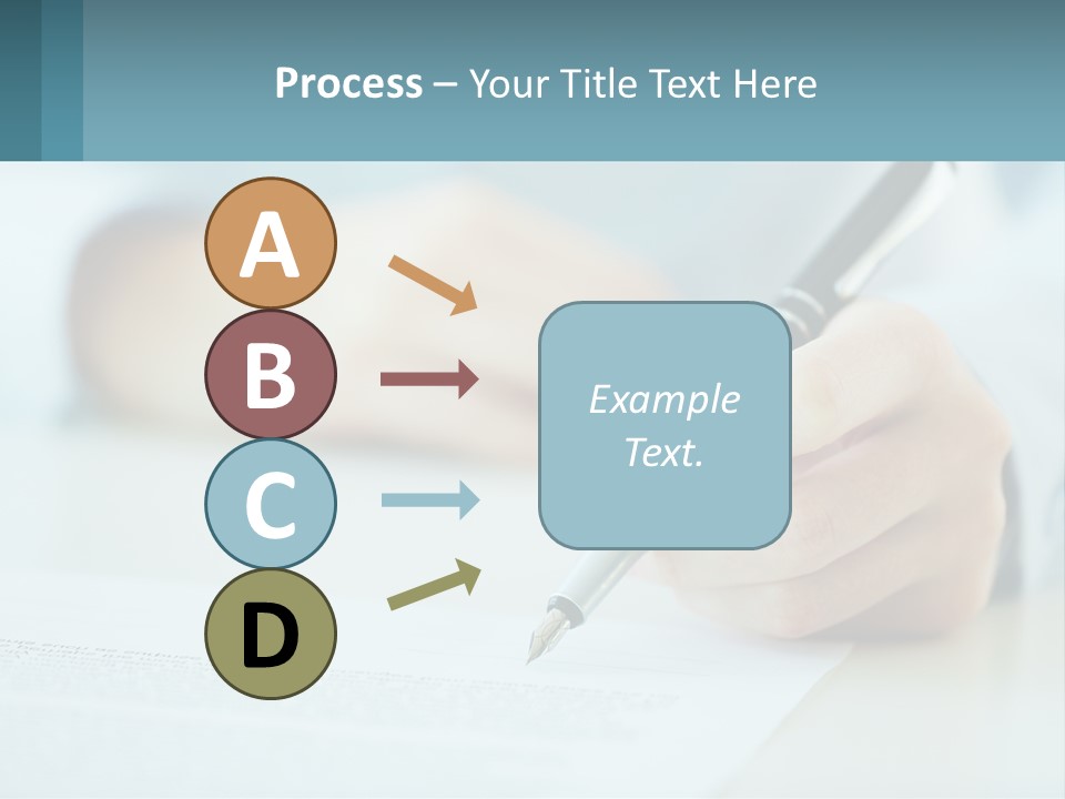 A Person Writing On A Piece Of Paper With A Pen PowerPoint Template