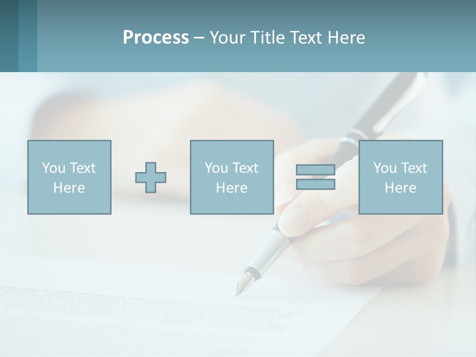 A Person Writing On A Piece Of Paper With A Pen PowerPoint Template