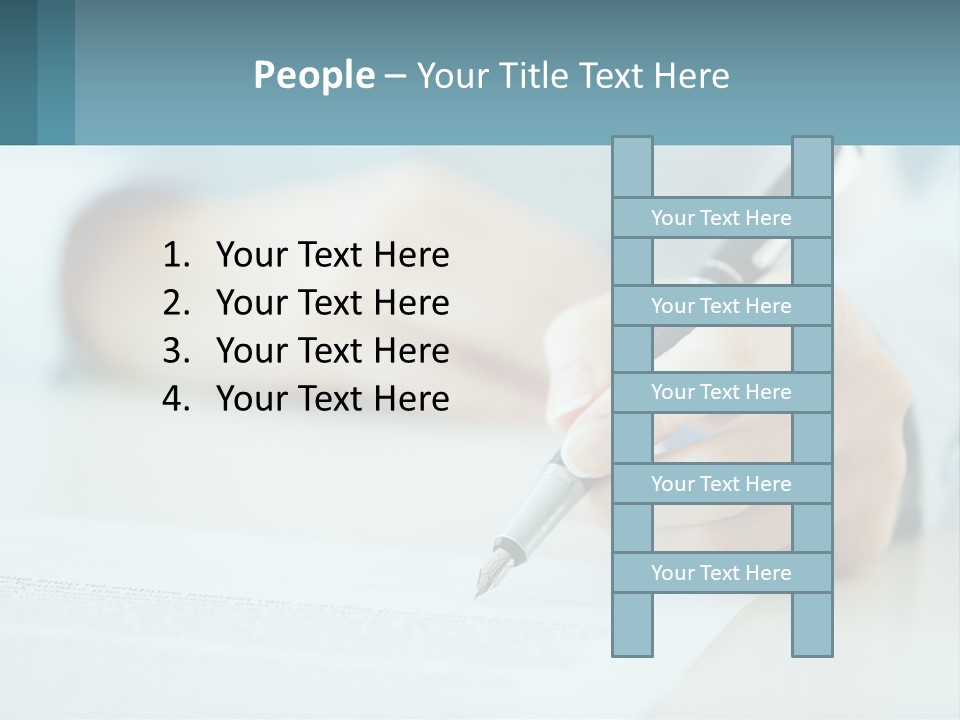 A Person Writing On A Piece Of Paper With A Pen PowerPoint Template