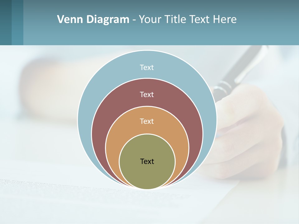 A Person Writing On A Piece Of Paper With A Pen PowerPoint Template