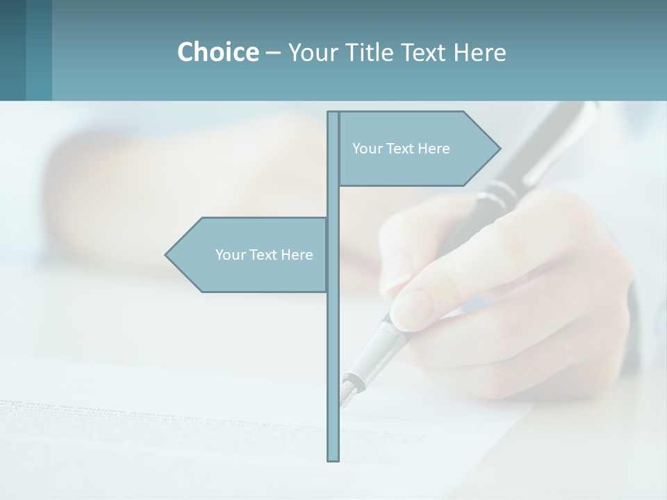 A Person Writing On A Piece Of Paper With A Pen PowerPoint Template