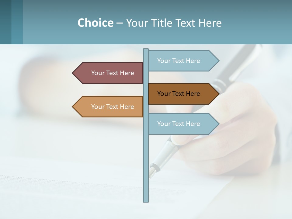 A Person Writing On A Piece Of Paper With A Pen PowerPoint Template
