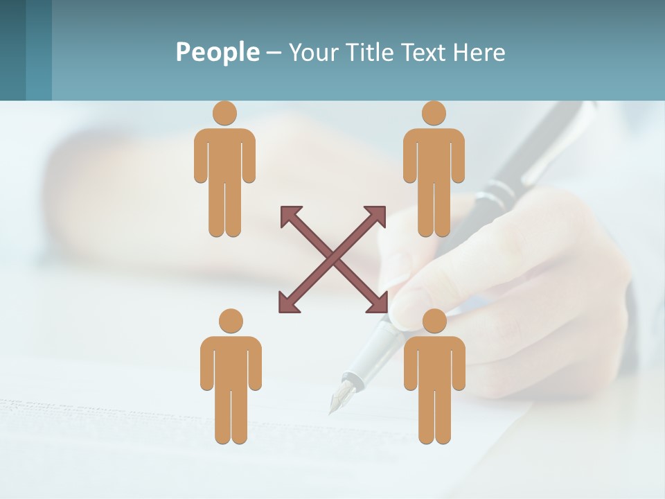 A Person Writing On A Piece Of Paper With A Pen PowerPoint Template