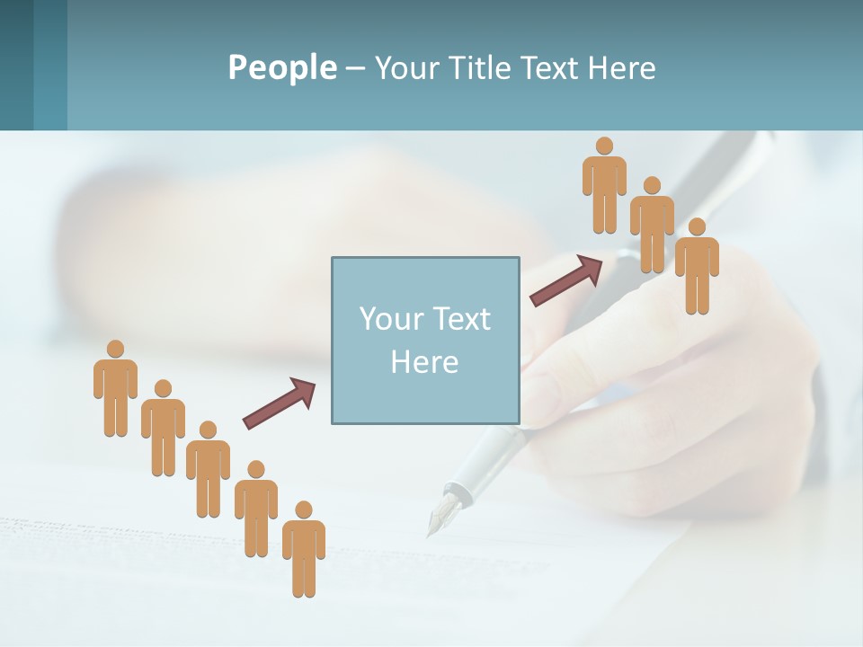 A Person Writing On A Piece Of Paper With A Pen PowerPoint Template