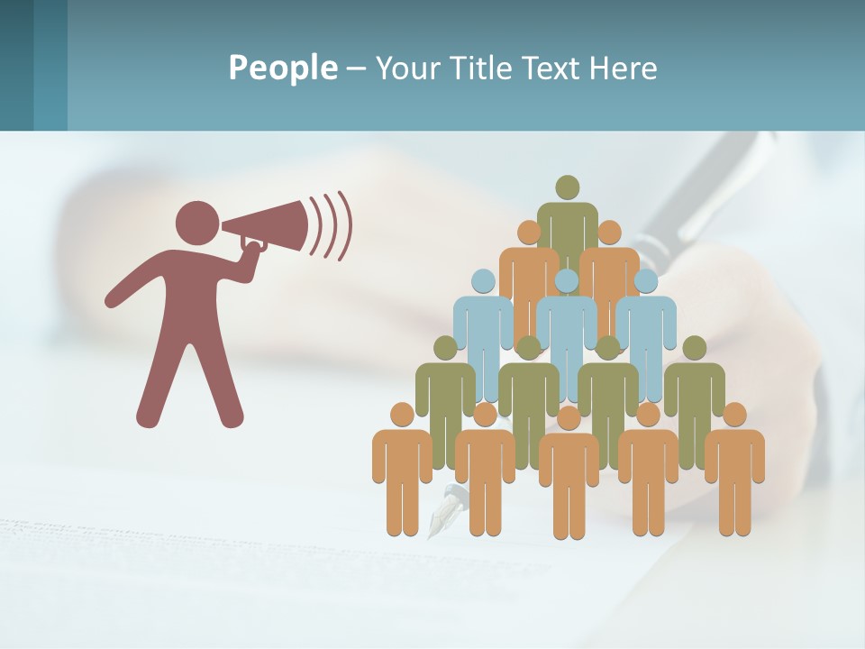 A Person Writing On A Piece Of Paper With A Pen PowerPoint Template