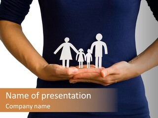 A Person Holding A Paper Family In Their Hands PowerPoint Template