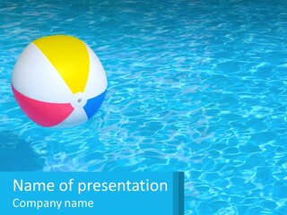 A Colorful Beach Ball Floating In A Pool Of Water PowerPoint Template