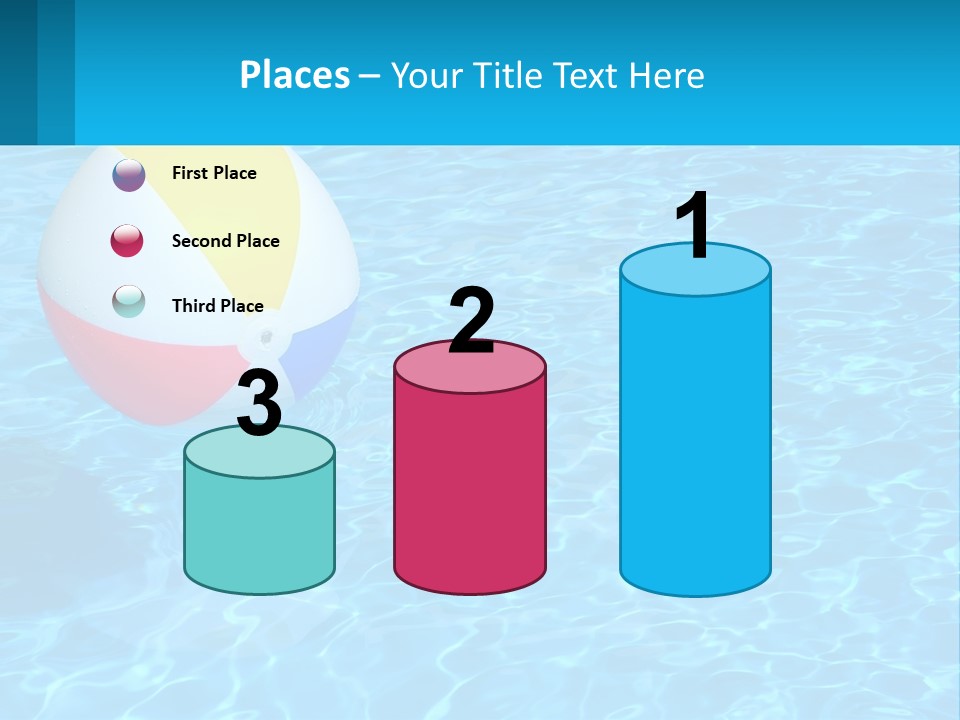 A Colorful Beach Ball Floating In A Pool Of Water PowerPoint Template
