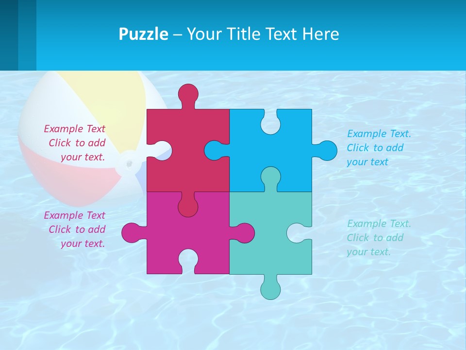 A Colorful Beach Ball Floating In A Pool Of Water PowerPoint Template