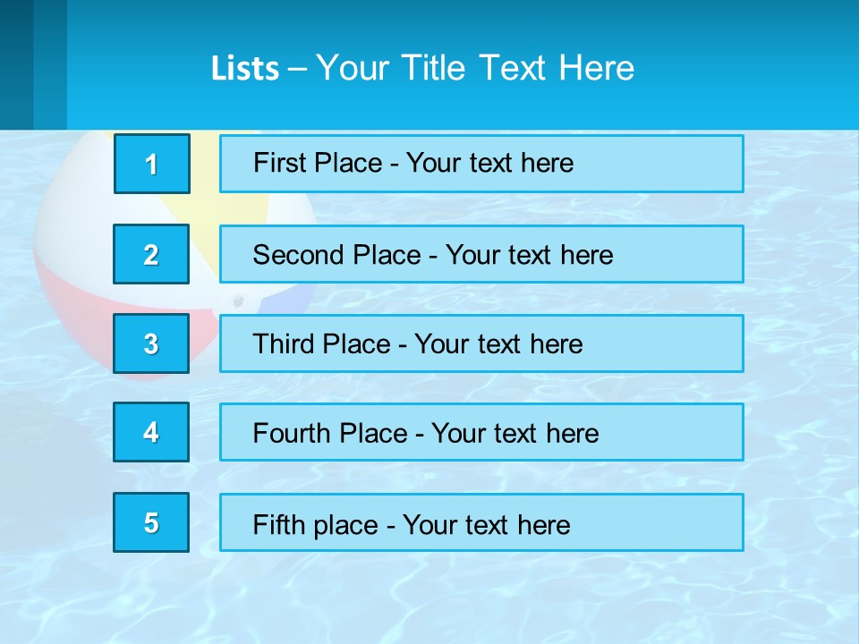 A Colorful Beach Ball Floating In A Pool Of Water PowerPoint Template