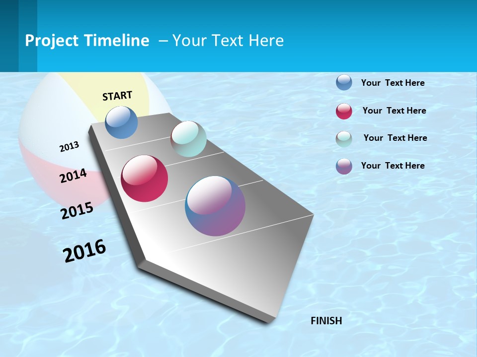 A Colorful Beach Ball Floating In A Pool Of Water PowerPoint Template