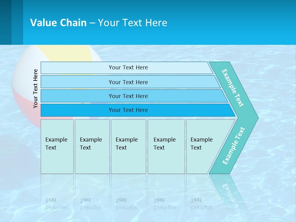 A Colorful Beach Ball Floating In A Pool Of Water PowerPoint Template