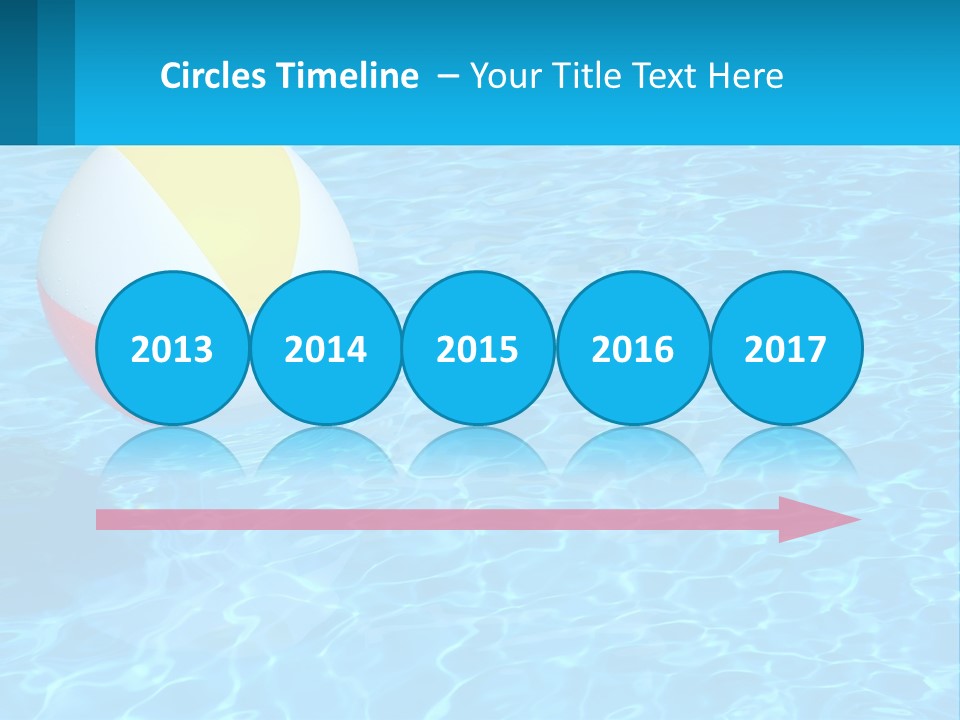 A Colorful Beach Ball Floating In A Pool Of Water PowerPoint Template