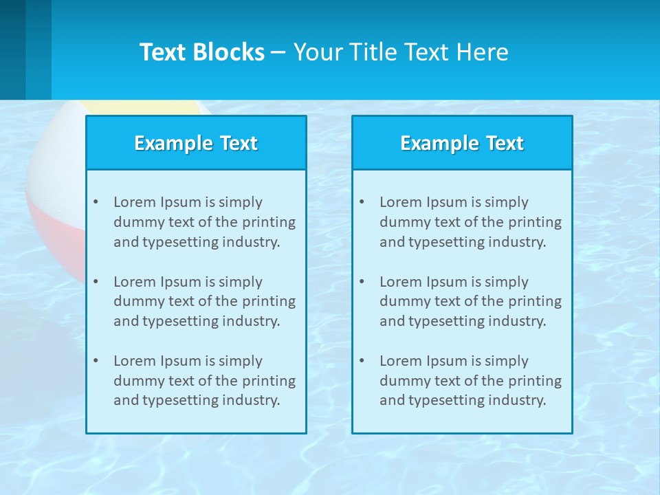 A Colorful Beach Ball Floating In A Pool Of Water PowerPoint Template