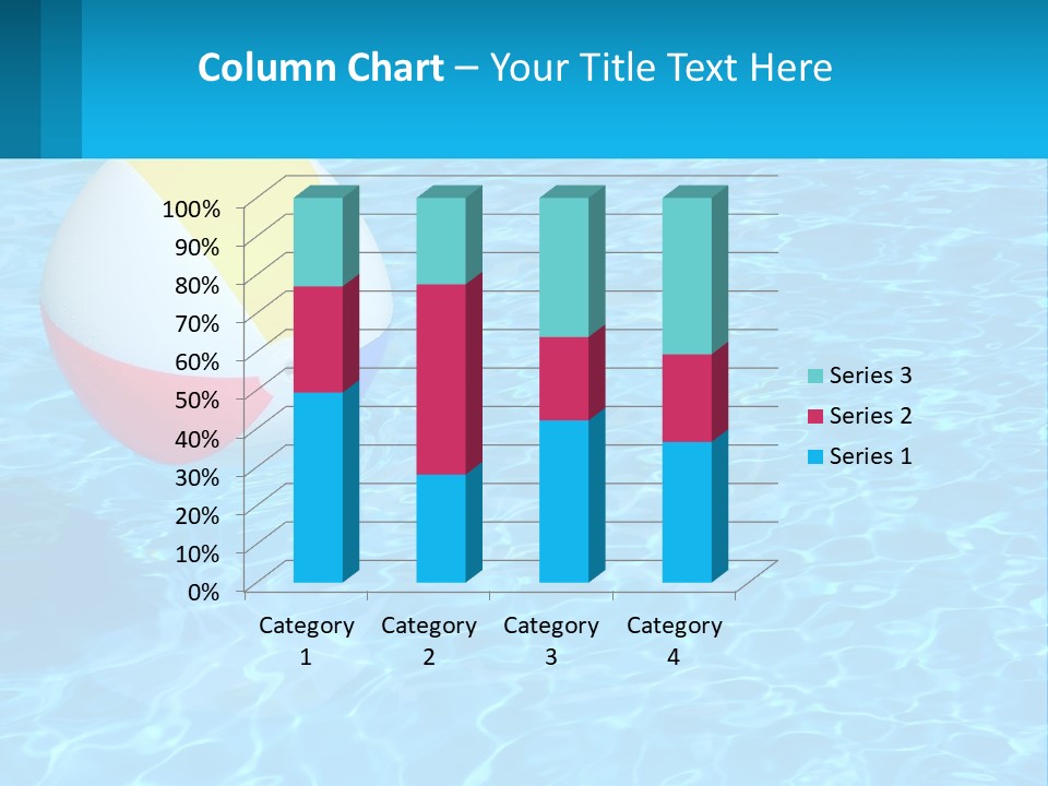 A Colorful Beach Ball Floating In A Pool Of Water PowerPoint Template