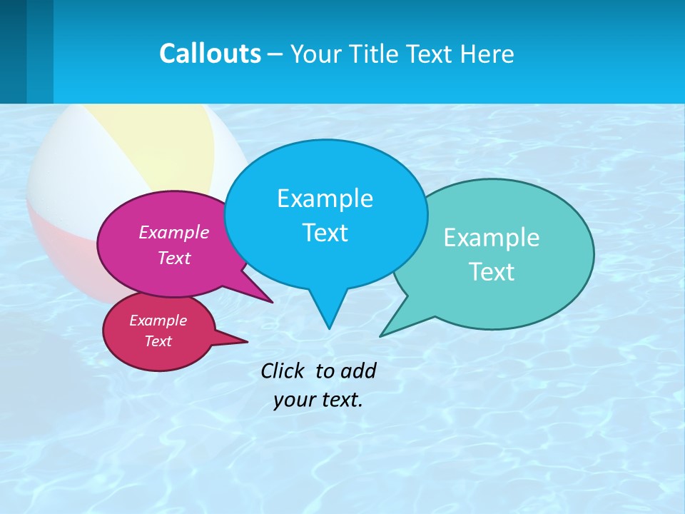 A Colorful Beach Ball Floating In A Pool Of Water PowerPoint Template