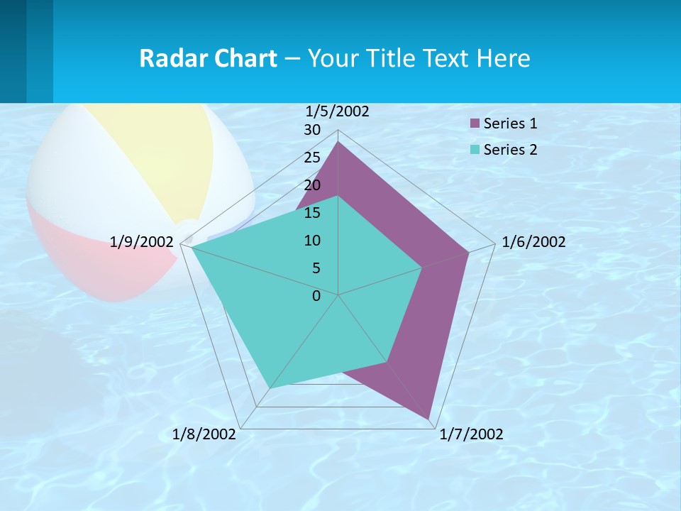 A Colorful Beach Ball Floating In A Pool Of Water PowerPoint Template