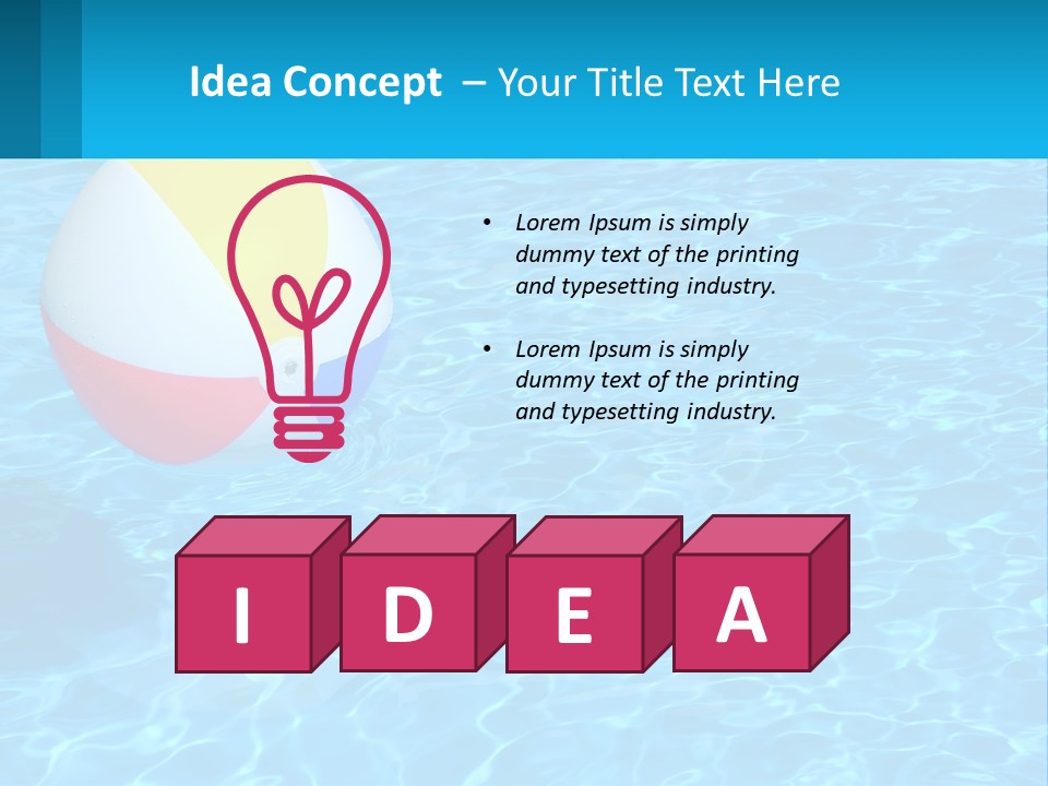 A Colorful Beach Ball Floating In A Pool Of Water PowerPoint Template