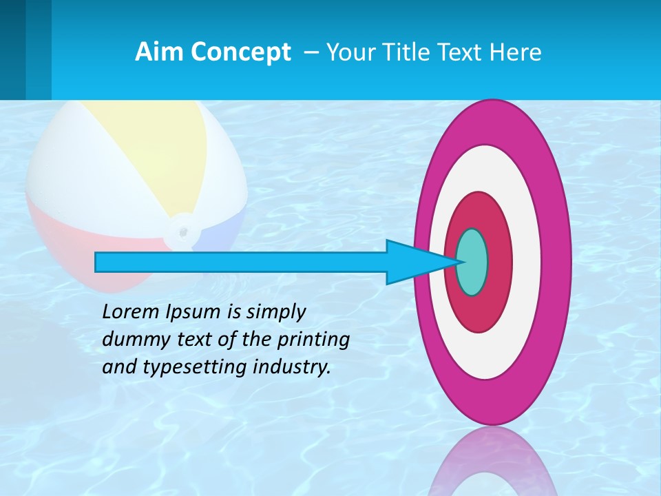 A Colorful Beach Ball Floating In A Pool Of Water PowerPoint Template