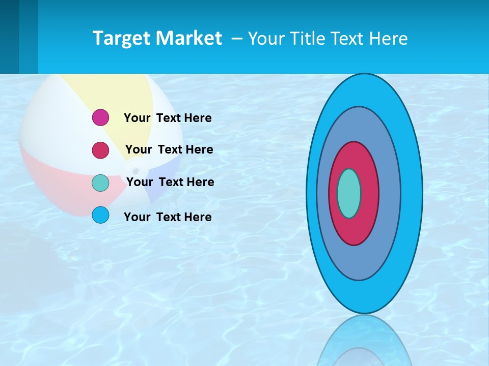 A Colorful Beach Ball Floating In A Pool Of Water PowerPoint Template