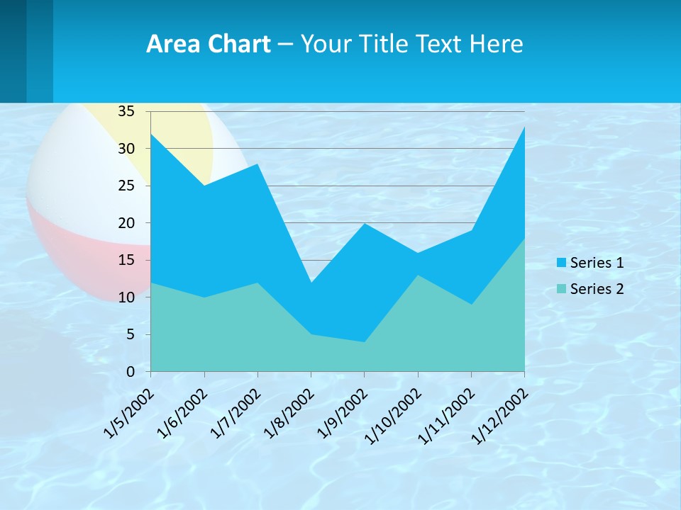 A Colorful Beach Ball Floating In A Pool Of Water PowerPoint Template