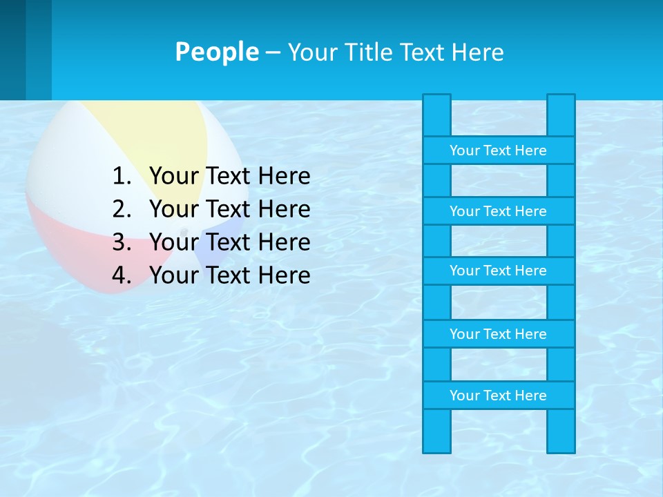A Colorful Beach Ball Floating In A Pool Of Water PowerPoint Template