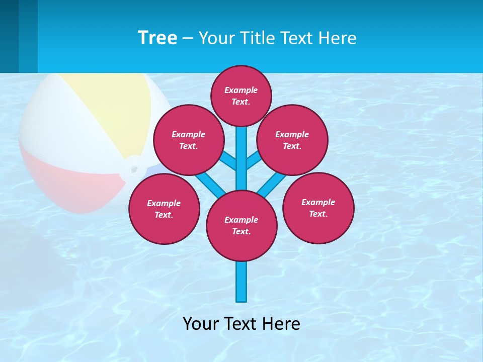 A Colorful Beach Ball Floating In A Pool Of Water PowerPoint Template