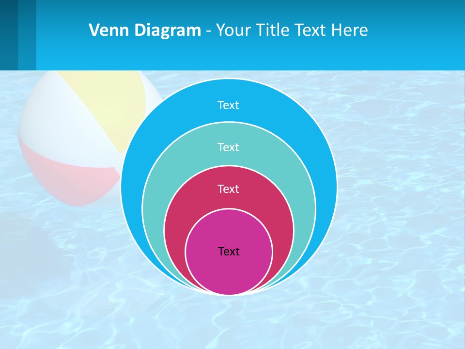 A Colorful Beach Ball Floating In A Pool Of Water PowerPoint Template
