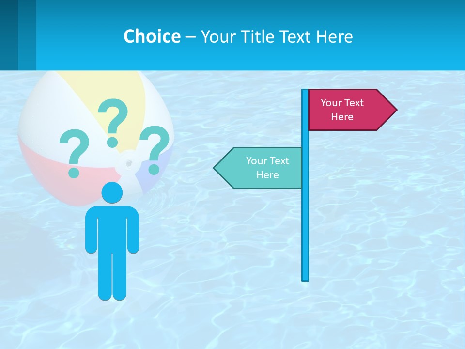 A Colorful Beach Ball Floating In A Pool Of Water PowerPoint Template