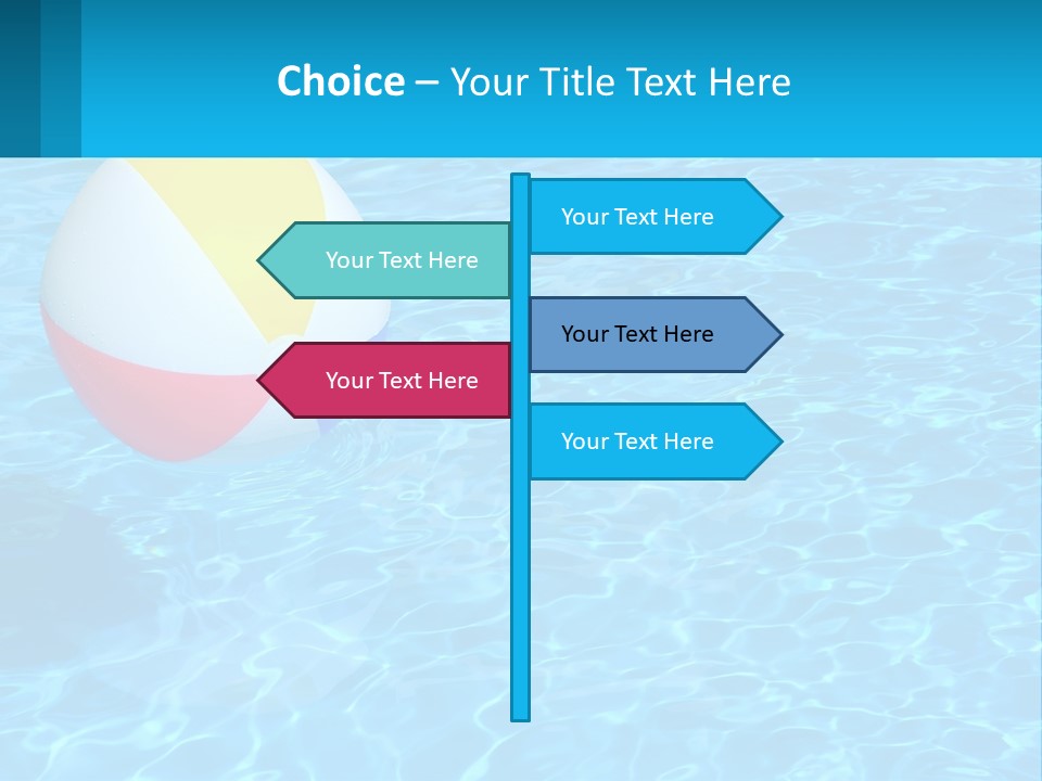 A Colorful Beach Ball Floating In A Pool Of Water PowerPoint Template