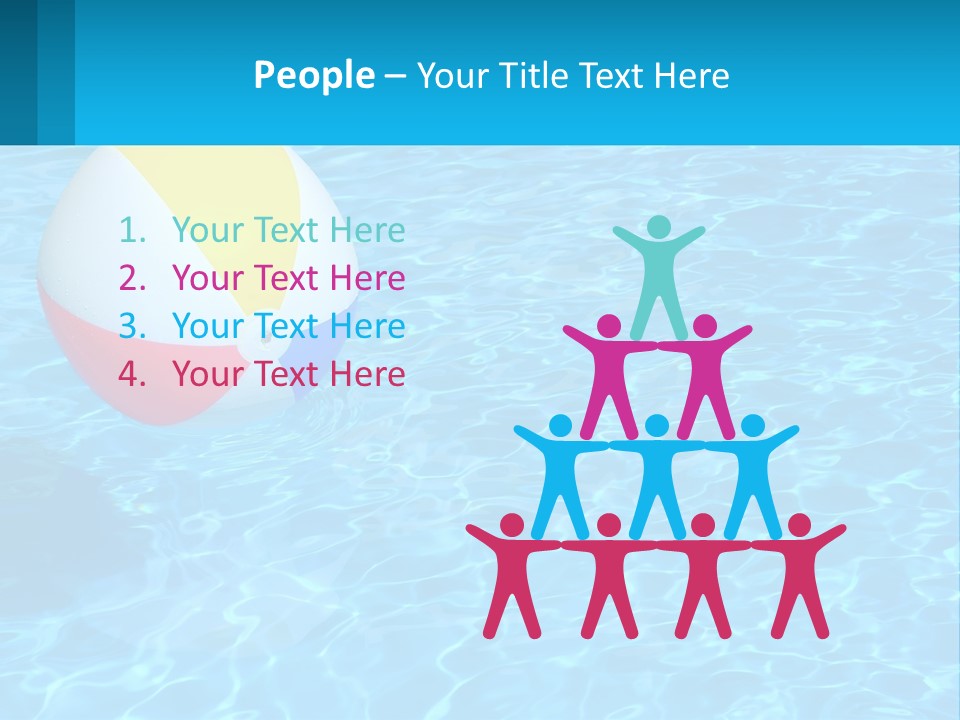 A Colorful Beach Ball Floating In A Pool Of Water PowerPoint Template