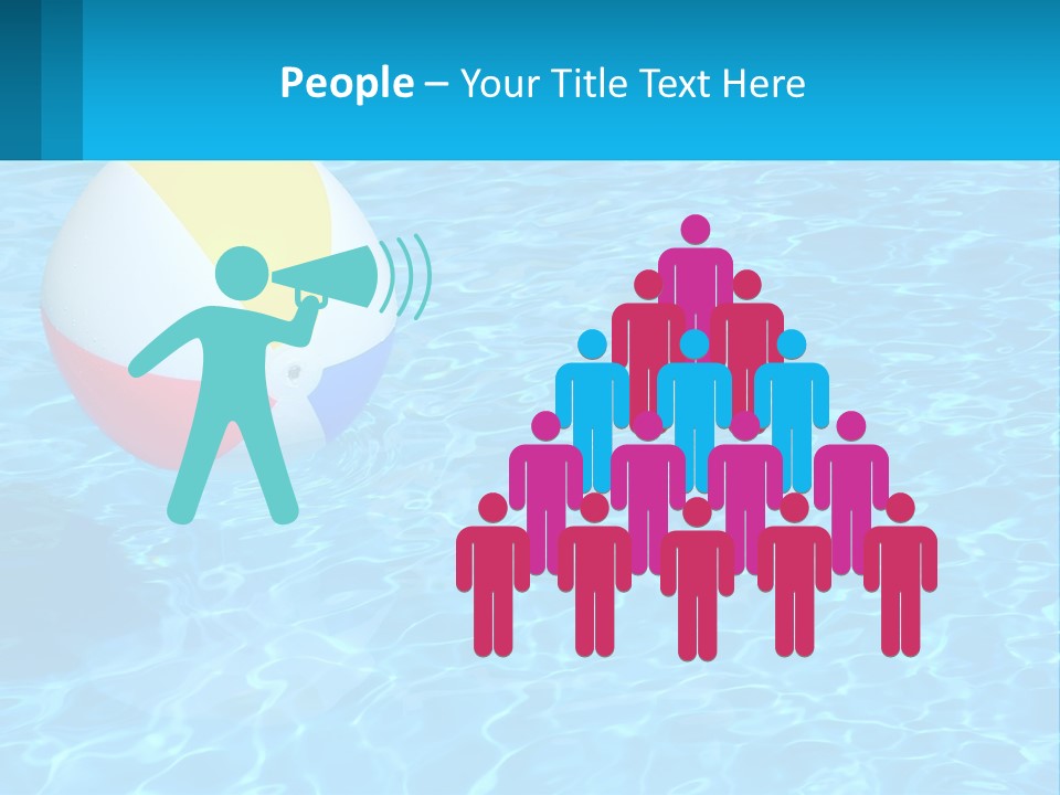 A Colorful Beach Ball Floating In A Pool Of Water PowerPoint Template