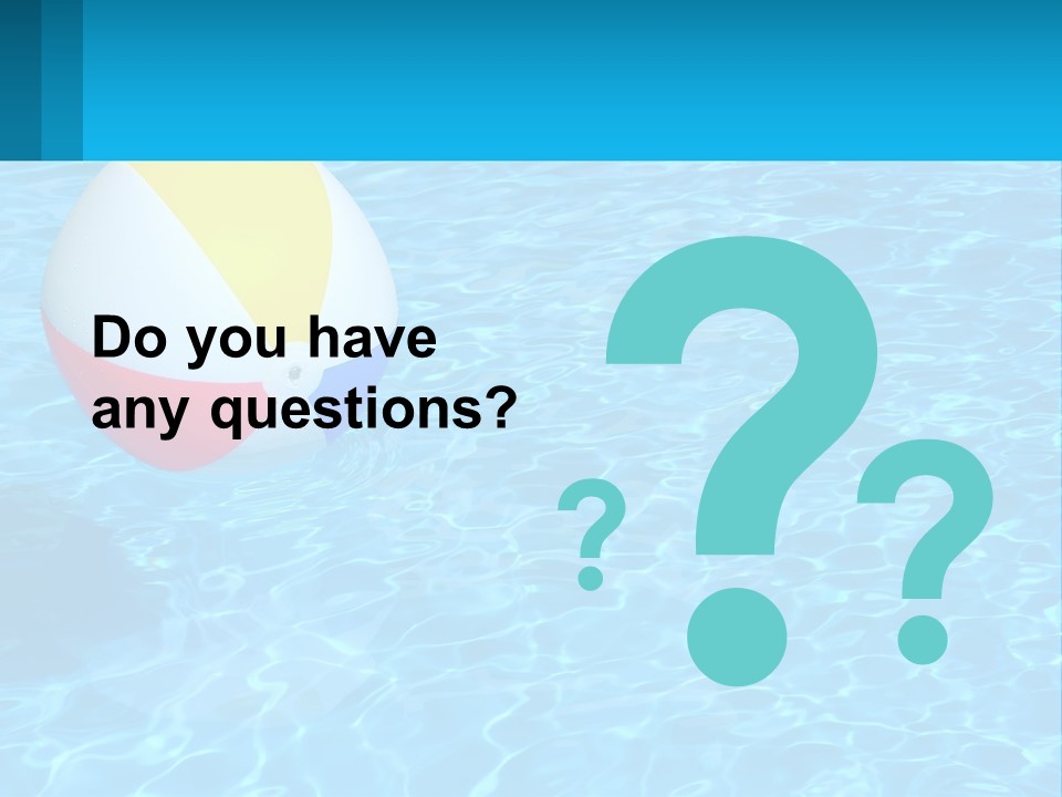 A Colorful Beach Ball Floating In A Pool Of Water PowerPoint Template
