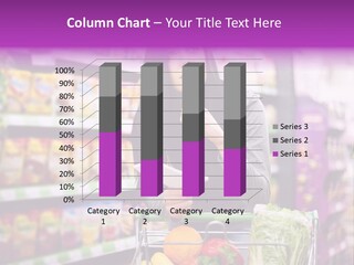 A Woman In A Grocery Store Looking Up At Her Menu PowerPoint Template
