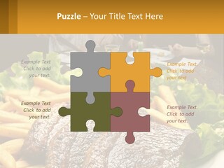 A Man And Woman Sitting At A Table With A Plate Of Food PowerPoint Template
