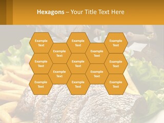 A Man And Woman Sitting At A Table With A Plate Of Food PowerPoint Template