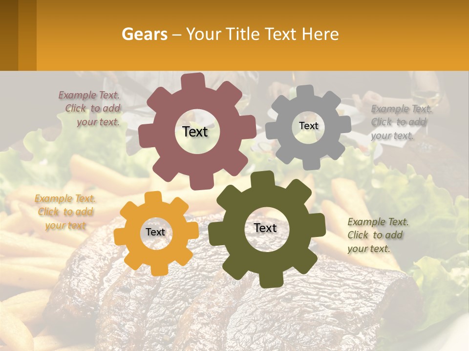 A Man And Woman Sitting At A Table With A Plate Of Food PowerPoint Template