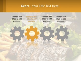 A Man And Woman Sitting At A Table With A Plate Of Food PowerPoint Template