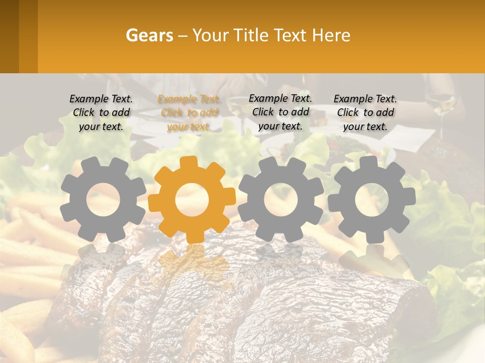 A Man And Woman Sitting At A Table With A Plate Of Food PowerPoint Template