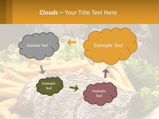 A Man And Woman Sitting At A Table With A Plate Of Food PowerPoint Template
