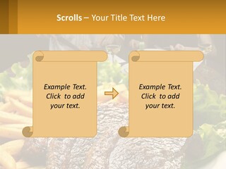 A Man And Woman Sitting At A Table With A Plate Of Food PowerPoint Template