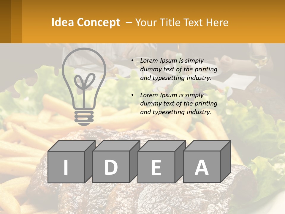 A Man And Woman Sitting At A Table With A Plate Of Food PowerPoint Template