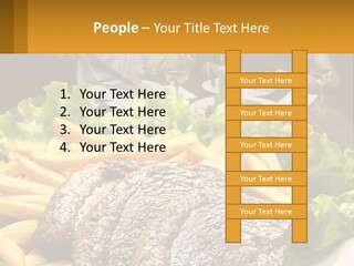 A Man And Woman Sitting At A Table With A Plate Of Food PowerPoint Template