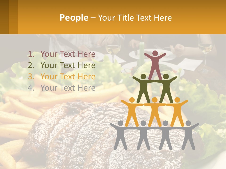 A Man And Woman Sitting At A Table With A Plate Of Food PowerPoint Template