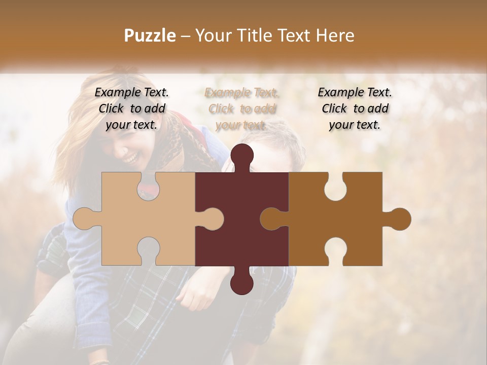 A Man Carrying A Woman On His Back PowerPoint Template