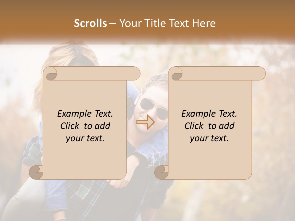 A Man Carrying A Woman On His Back PowerPoint Template
