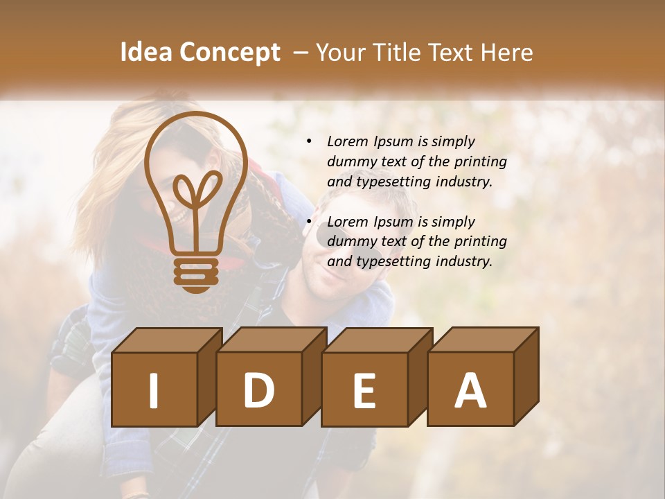 A Man Carrying A Woman On His Back PowerPoint Template