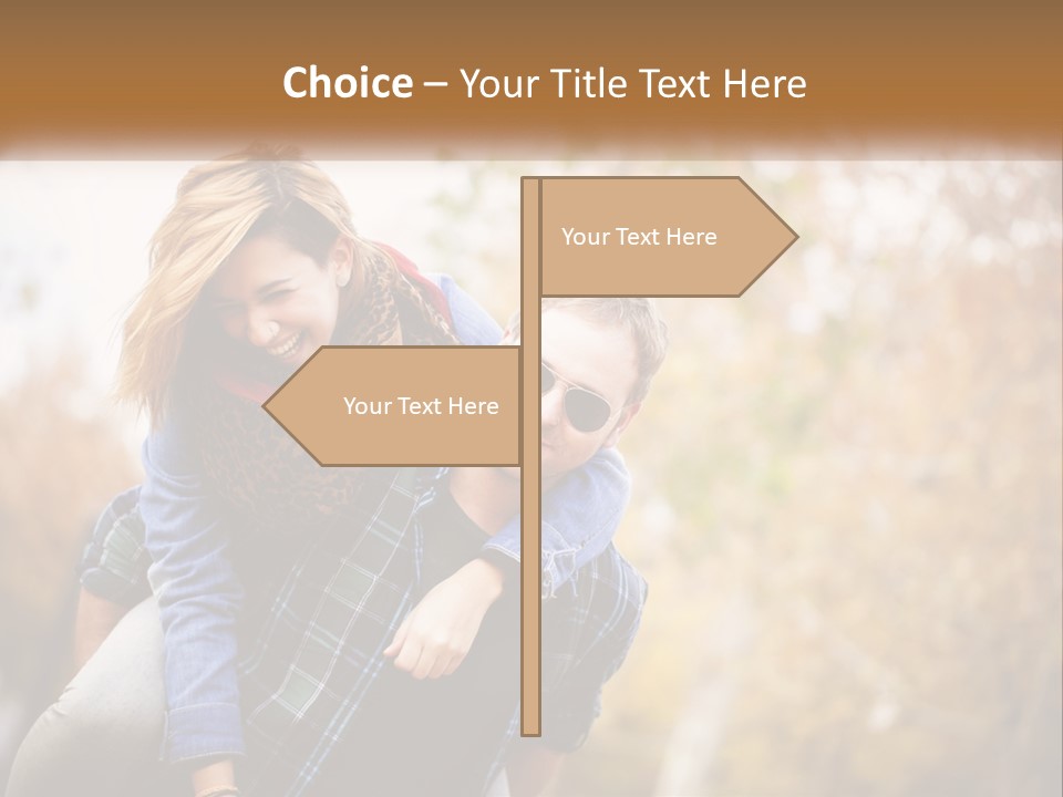 A Man Carrying A Woman On His Back PowerPoint Template