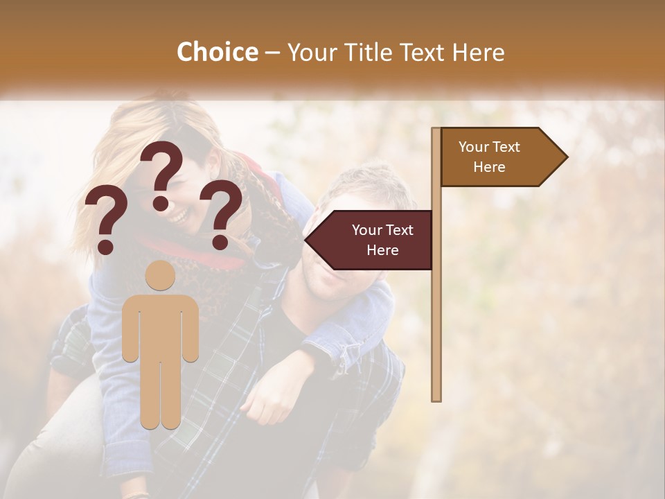 A Man Carrying A Woman On His Back PowerPoint Template