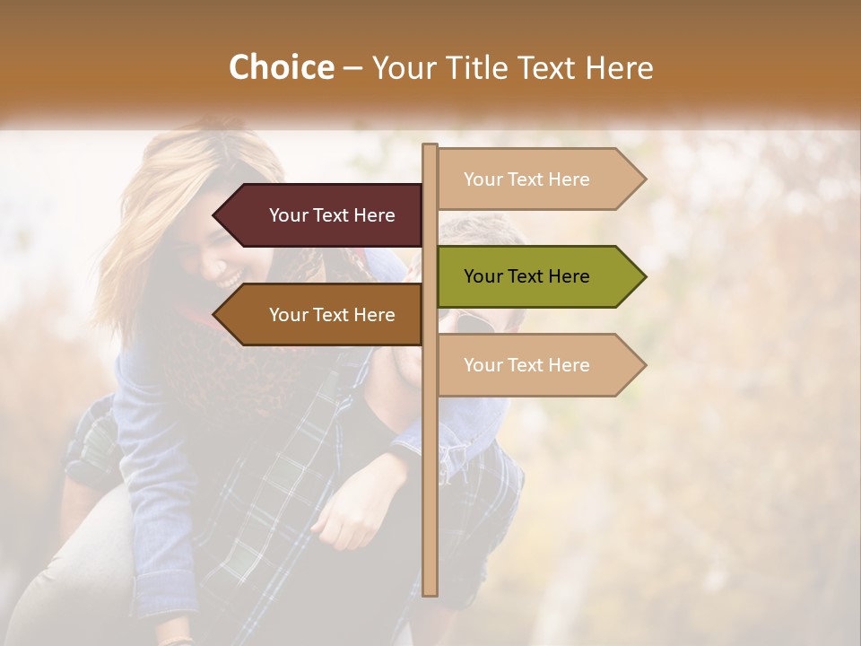 A Man Carrying A Woman On His Back PowerPoint Template